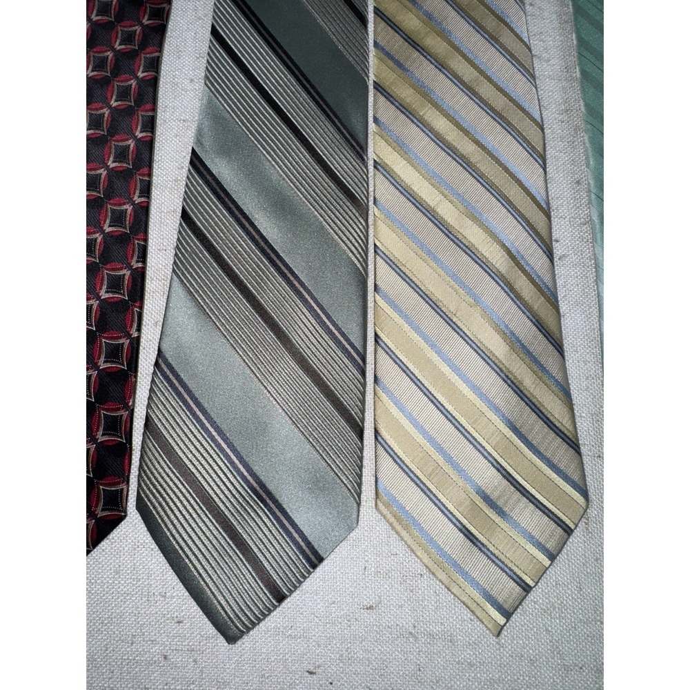 Men's‎ Neck Tie NeckTie LOT of 5 Silk Calvin Klein Croft & Barrow Stripes - Picture 4 of 10